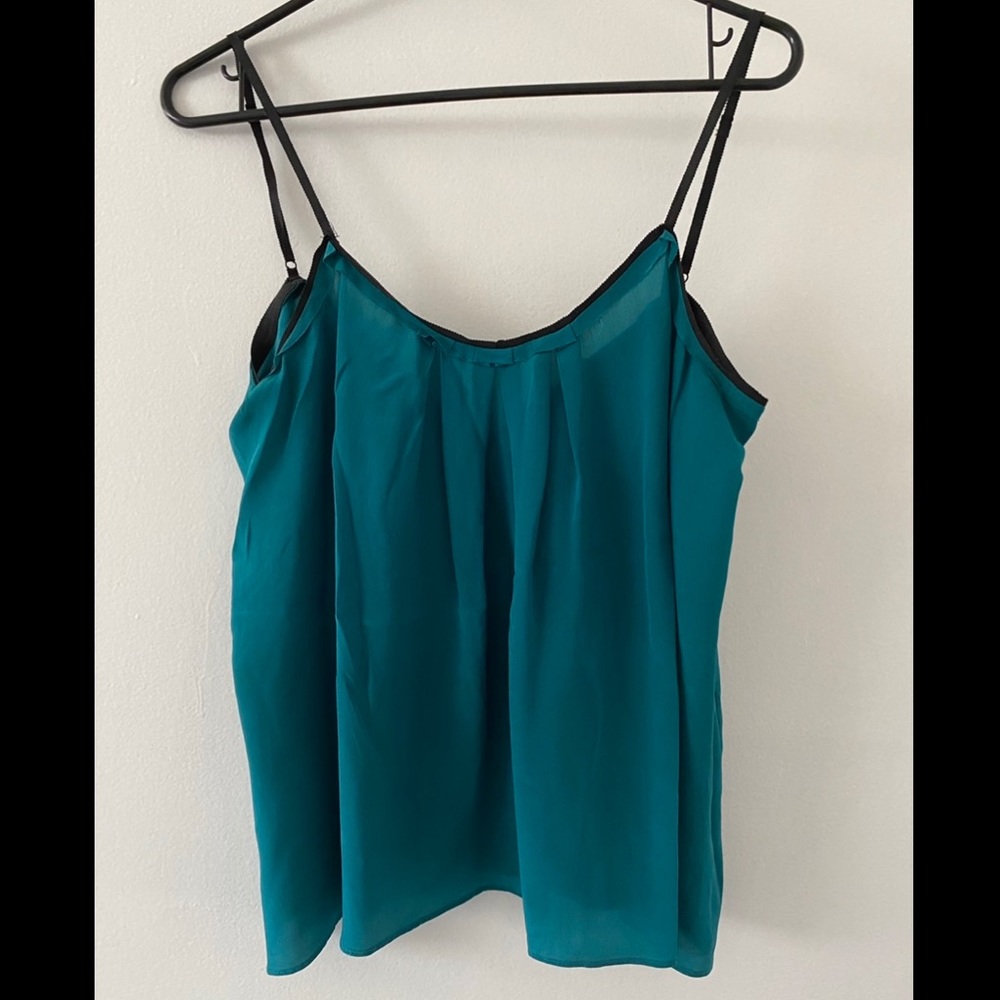 Silence & Noise Turquoise Silk String Tank With B… - image 1